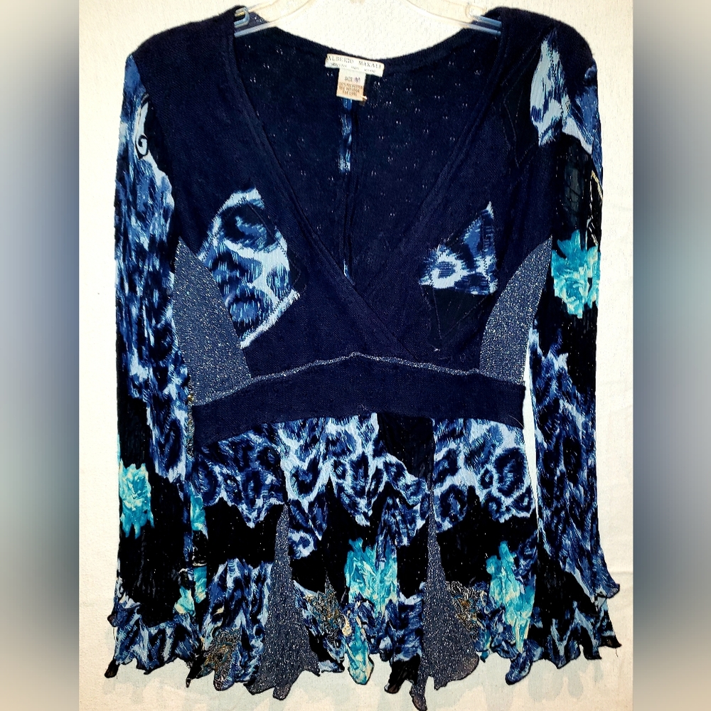 Alberto Makali long sleeve with metallic inlay